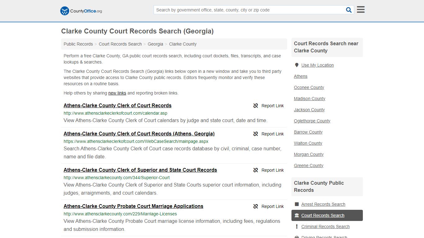 Clarke County Court Records Search (Georgia) - County Office